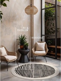 Covor pentru exterior și interior negru/crem rotund ø 200 cm Haringey Bounds – Ted Baker