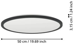 Plafonieră LED RGBW dimabilă de exterior Eglo 901465 ROVITO-Z 16,8W/230V d. 50 cm IP44 negru