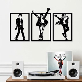DUBLEZ | Tablou din lemn 3 piese - Michael Jackson