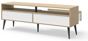 Comodă TV în culoare naturală cu aspect de lemn de stejar 150x54 cm Lake – TemaHome