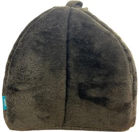 Culcus pufos pentru caine/pisica HUISE 40x35 cm, negru-gri