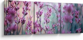 Tablou - Lavandă (cu ceas) (90x30 cm)