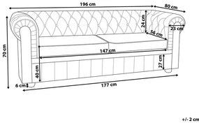 Canapea 3 locuri din piele Chichester (negru) . 1008702