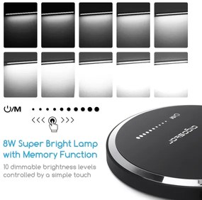 Lampă LED tactilă dimabilă de masă Aigostar LED/8W/230V 3000-6000K negru