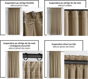 Draperie catifelată FILUMI bej închis 140 x 250 cm 1 buc