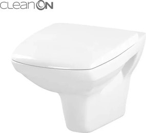 Vas WC suspendat Cersanit Carina New Clean On cu capac inchidere lenta alb