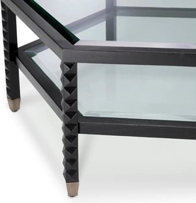 Masuta de Cafea Design LUX, Lemn, Negru, Sticla, Cornelius