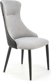 Scaun K434, gri/negru, stofa catifelata/piele ecologica, 53x54x97 cm