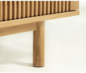 Comodă în culoare naturală joasă cu aspect de lemn de stejar 143x70 cm Tiber – Unique Furniture