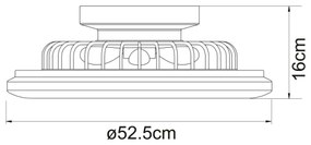 Plafonieră LED dimabilă cu ventilator Globo 03628B LED/30W/230V + telecomandă