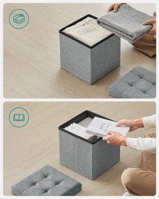 Taburet cu spatiu de depozitare OTTOMAN 30x30 cm, gri