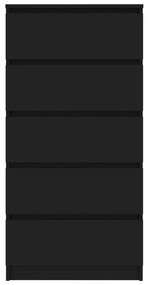 Servanta cu sertare, negru, 60 x 35 x 121 cm, PAL 1, Negru