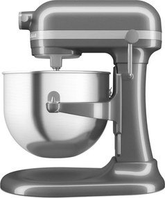 Mixer planetar KitchenAid Artisan 5KSM70SHXEMS Medallion silver, 375 W, 6,6 l, 11 viteze, 67 de puncte de contact, Ridicare bol, Viteză speciala „Fold”, Flex Edge, Gri metalizat