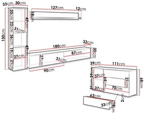 Mobilier living Nova I (wotan + Alb lucios). 1121833