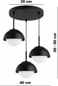 BRILAGI - Lustră suspendată pe cablu COSMO 3xE27/60W/230V neagră
