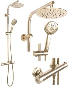 REA-P8413 - Set de duș BLISS cu baterie termostatică, finisaj auriu periat