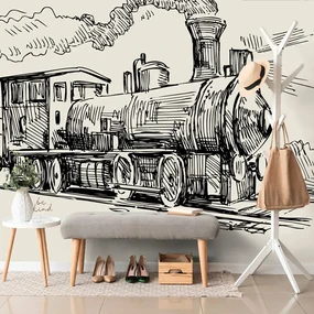 Tapet autoadeziv trenul în design retro