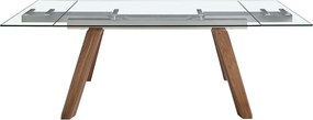 Masa extensibila deosebita design LUX Walnut-Glass 160-240x90cm