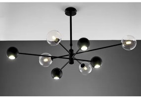 Lustră pe tijă Jupiter 1996 MOKA 4xGU10/10W/230V + 4xG9/10W/230V negru/transparent