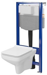 Set vas wc suspendat Como CleanOn cu capac soft close si rezervor incastrat C39 Aqua 50