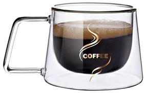 Ceasca COFFEE din sticla borosilicata cu pereti dubli, 200 ml