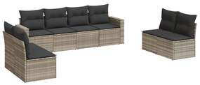 3251189 vidaXL Set mobilier de grădină cu perne, 8 piese gri deschis poliratan