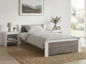 Pat IKAROS 80 x 200 cm, alb/stejar tartufo Saltele: Fara saltea, Somiera pat: Fara somiera