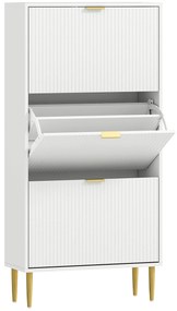 HOMCOM Dulap de pantofi pentru 18 perechi de pantofi cu 3 sertare rabatabile Alb | Aosom Romania