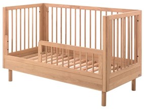 Pătuț în culoare naturală din lemn de stejar 70x140 cm Forrest – Vipack