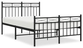 373707 vidaXL Cadru pat metalic cu tăblie de cap/picioare, negru, 120x200 cm