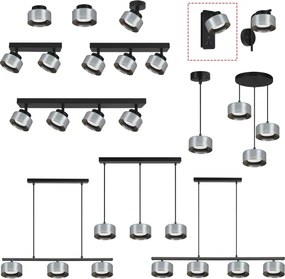 Brilagi-LED Lampă LED RGB cu dimmer și USB AURA LUX 1xGX53/14W/230V Wi-Fi Tuya negru/fumuriu