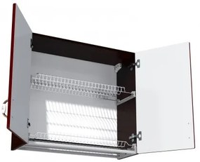 Corp superior 80 cu 2 usi cu scurgator de vase Zebra MDF rosu simplu