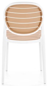 Scaun plastic K529 alb/natur