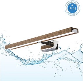 Brilagi - LED Iluminare pentru oglindă de baie 3 în 1 WOODY MIRROR LED/12W/230V IP44 crom/stejar/nuc