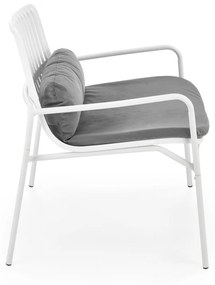 Fotoliu din plastic Melby alb - H75 cm