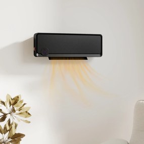 HOMCOM Încălzitor electric de perete cu 3 moduri, Negru | Aosom Romania