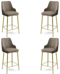Set de scaune de bar Enox Cappuccino și Gold, 4buc.
