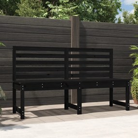 824043 vidaXL Bancă de grădină, negru, 157,5 cm, lemn masiv de pin