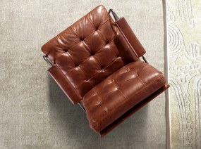 Fotoliu design LUX, Metal, Piele Naturala 5166