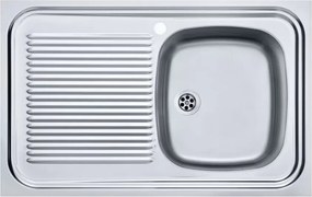 Chiuveta bucatarie inox Franke Simplex 80x50 cm cu 1 cuva cu picurator stanga finisaj texturat