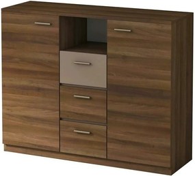 Comoda EFFECT, stejar columbia/gri, PAL, 130x42x105 cm
