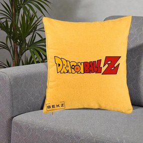 Perna Personalizata Dragon Ball Z Clasic, 40x40 cm, Galben, Husa Detasabila, Perna Inclusa, BEKZ®