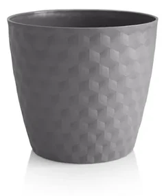 Ghiveci reciclat mat Ruby 19 cm,  gri piatră, 19 cm