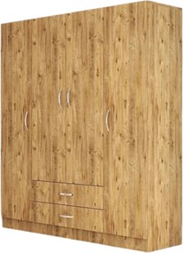 Dulap GRD0602, stejar, PAL melaminat, cu 4 usi si 2 sertare, 160x47x18