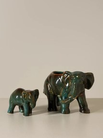 Set 2 elefanți decorativi din ceramică, H16 cm, "Majestic"