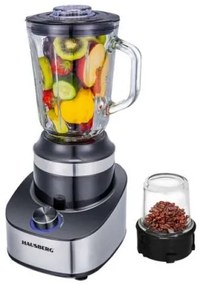 Blender 2in1 Hausberg HB-7765, 1.5L, 500W, 3 viteze, rasnita cafea, cana de sticla