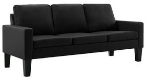 3056675 vidaXL Set de canapele, 2 piese, negru, piele ecologică
