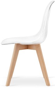 Scaun transparent KITO cu picioare din lemn de fag