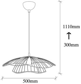 Lustră pe cablu TEL 1xE27/40W/230V