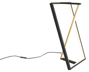 Lampă de masă neagră cu aur cu LED-uri reglabile în 3 trepte în Kelvin - Milena
